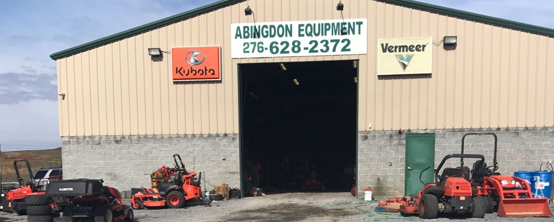 Carries manufacturing brands including Kubota, Vermeer, Land Pride, Krone, Bad Boy, Can-am, and ASV